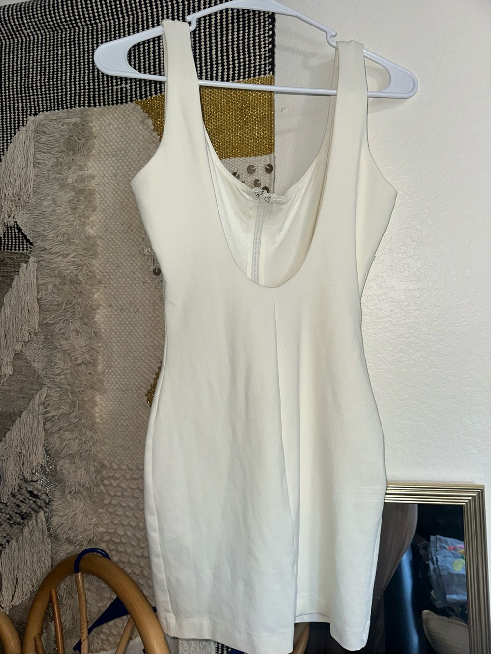 bebe White Rhinestone Tank Mini Dress - Picture 5 of 5